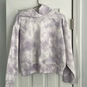 Purple and white tie dye sweatshirt